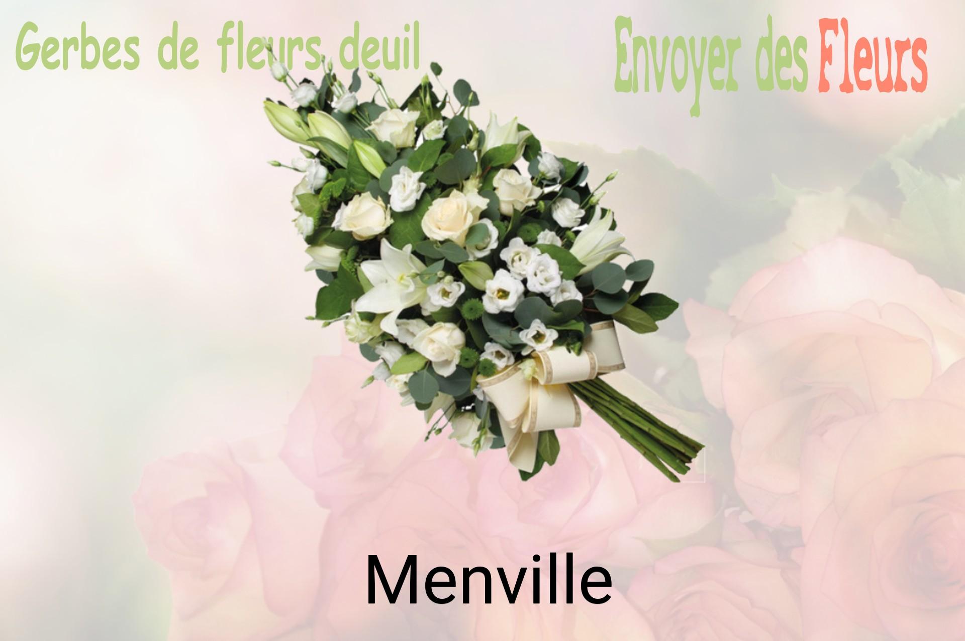 Gerbe de fleurs de deuil livrée à Menville
